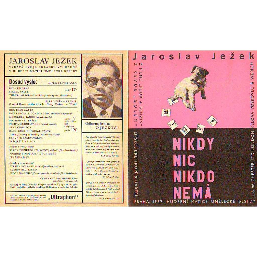 NIKDY NIC NIKDO NEMÁ (Jaroslav Ježek, Voskovec, Werich)